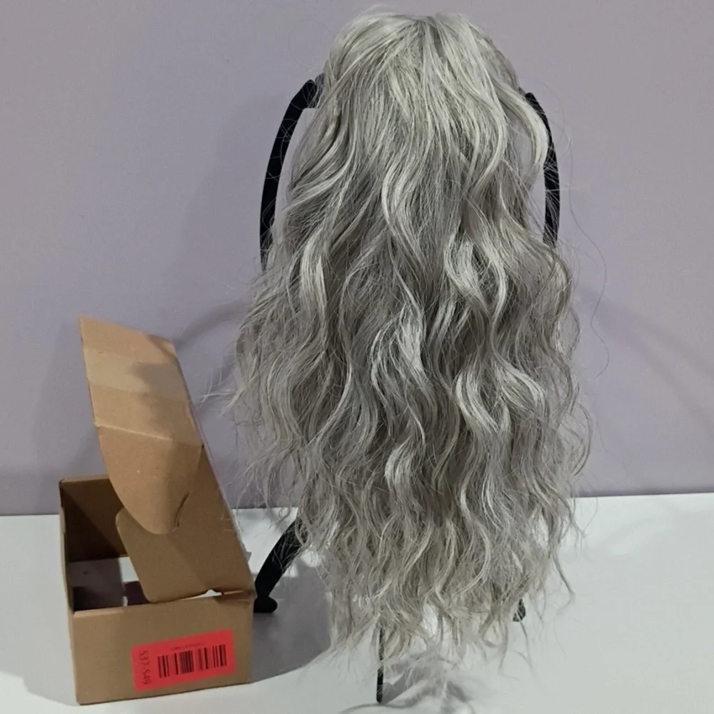14” Wavy Claw Clip Ponytail • Grey/Brown/Silver Mix‎ • Synthetic Hairpiece